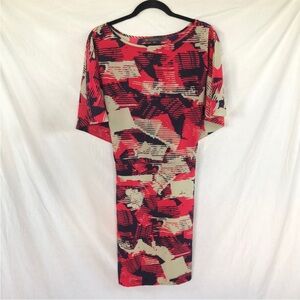 Outback Red -Abstr Red and Black Women's Dress